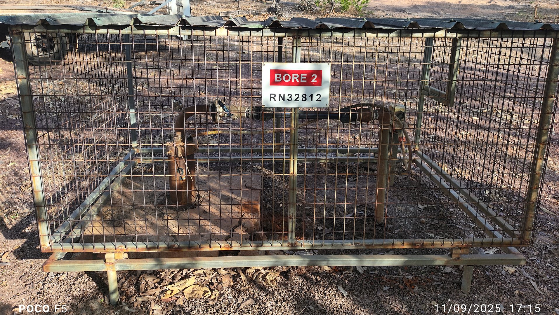 Bore 2 setup — RN32812 in security cage