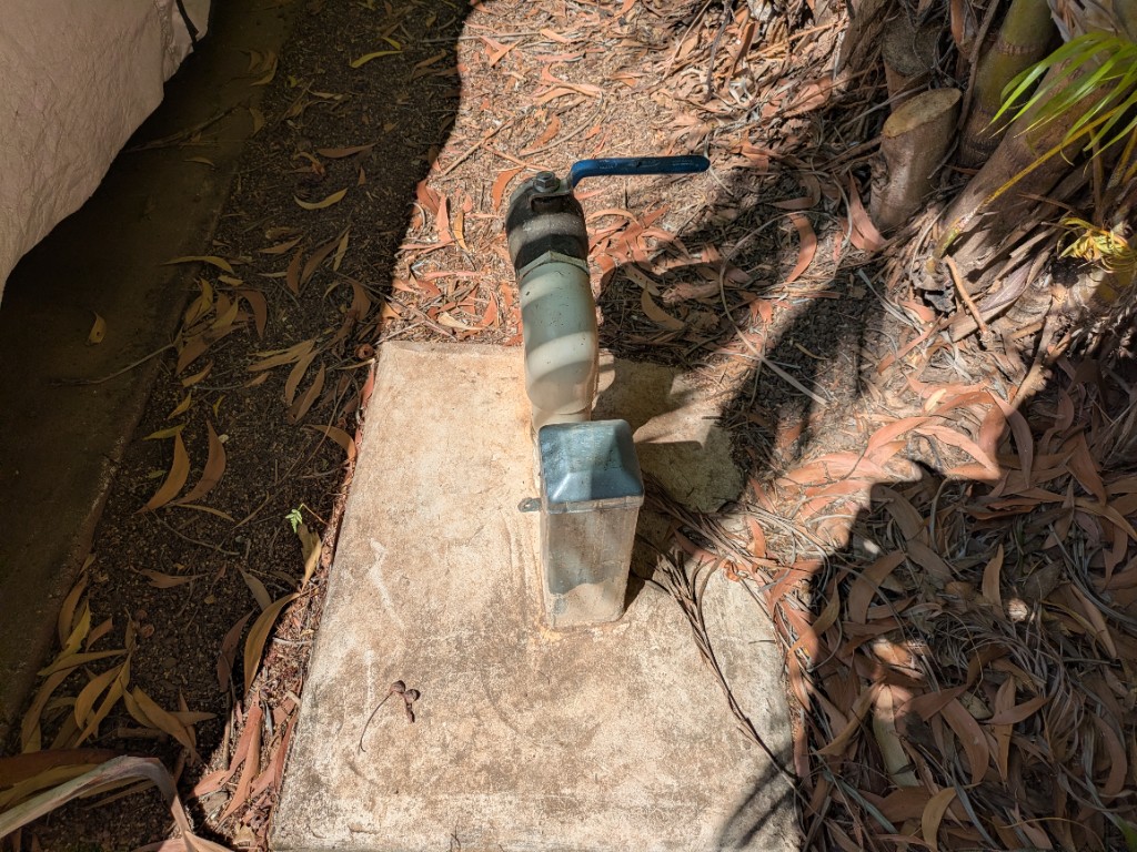 Flush-out valve at the end of the northern-shore main near unit #1