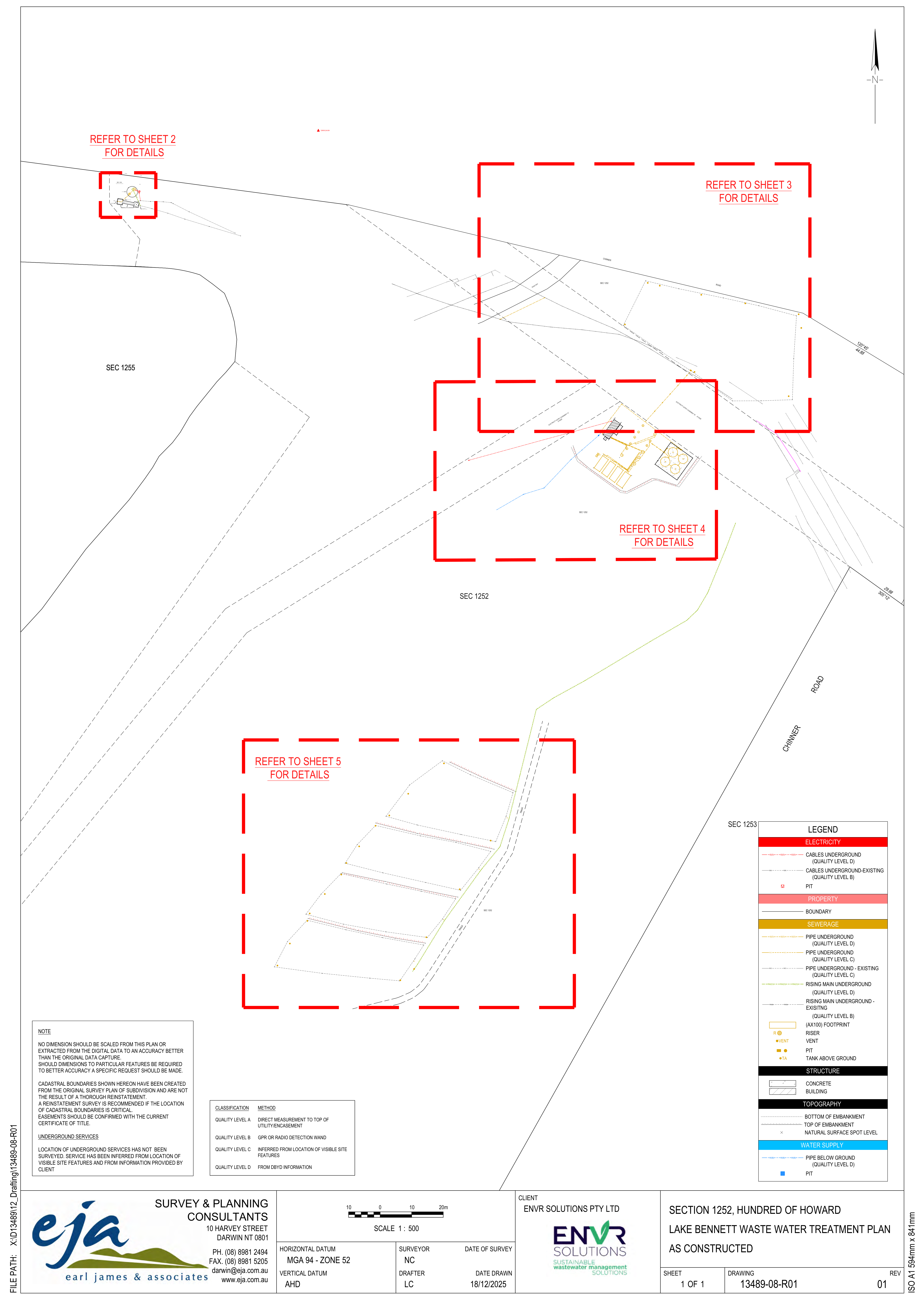 Plant and LAA as-constructed layout diagram