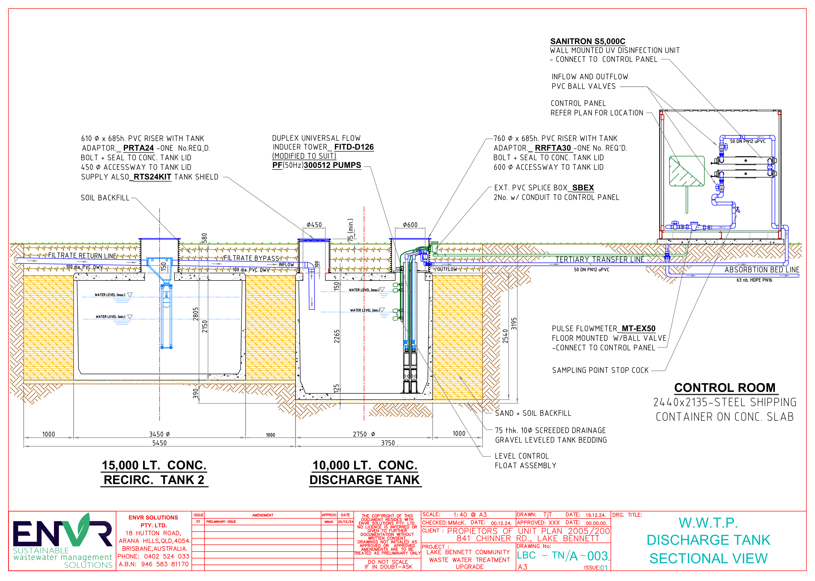 Discharge tank layout diagram