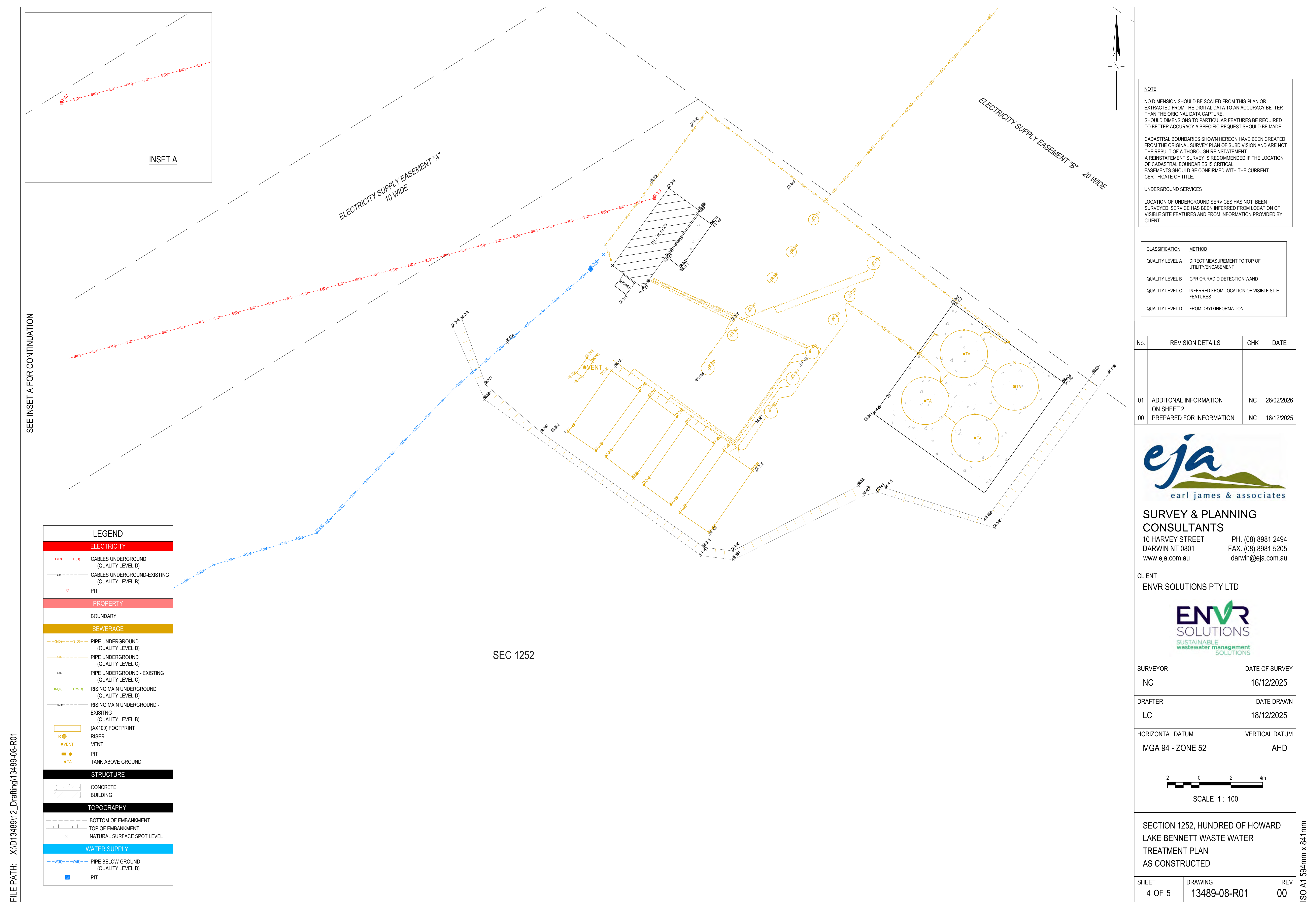 Plant as-constructed pipework, tank, and power diagram