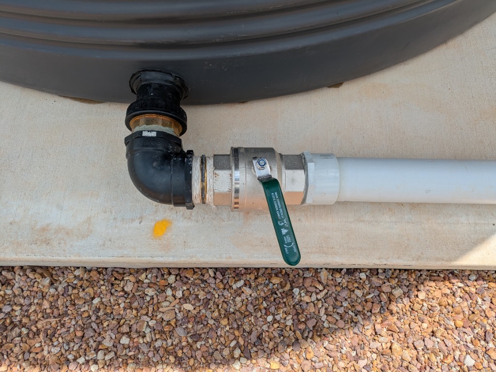 RWS tank-base valve controlling recycled water returning into the system